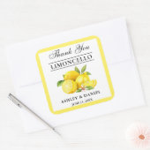 Sticker Carré Aquarelle Citron Mariage Limoncello (Enveloppe)