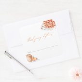 Sticker Carré Aquarelle Citrouille tarte Thanksgiving Leftots (Enveloppe)