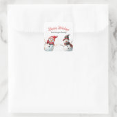 Sticker Carré Aquarelle classique et festive Snowman (Sac)