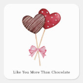 Sticker Carré Aquarelle Coeurs mignons Saint Valentin (Devant)