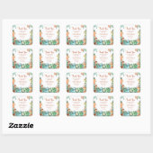 Sticker Carré Aquarelle Cute Dinosaur Boy Baby shower (Feuille)