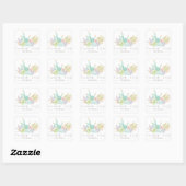 Sticker Carré Aquarelle de bouquet Succulente | MERCI (Feuille)