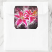 Sticker Carré Aquarelle de fleur de Stargazer Lily - bb 03 (Sac)