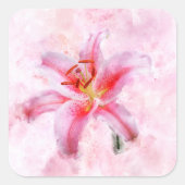 Sticker Carré Aquarelle de fleur de Stargazer Lily - wb 01 (Devant)