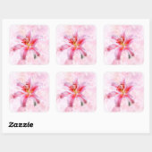 Sticker Carré Aquarelle de fleur de Stargazer Lily - wb 01 (Feuille)