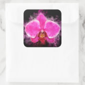 Sticker Carré Aquarelle de fleur d'orchidée - rose bb 02 (Sac)