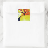 Sticker Carré Aquarelle de fleur frangipani tropicale art abstra (Sac)