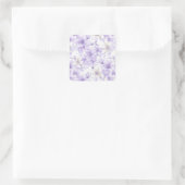 Sticker Carré Aquarelle délicate Fleurs violettes (Sac)
