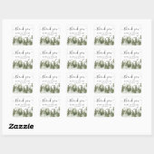 Sticker Carré Aquarelle d'hiver moderne Forêt verte avec neige (Feuille)