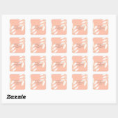 Sticker Carré Aquarelle dorée Mariage floral (Feuille)
