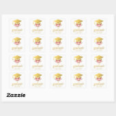 Sticker Carré Aquarelle dorée rose pâle (Feuille)
