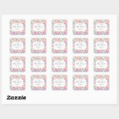 Sticker Carré Aquarelle Dreamy Floral | BABY SHOWER (Feuille)