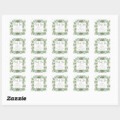 Sticker Carré Aquarelle Eucalyptus Folithe Anniversaire (Feuille)