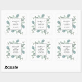 Sticker Carré Aquarelle Eucalyptus Mariage de verdure (Feuille)