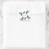 Sticker Carré Aquarelle Eucalyptus Merci vert (Sac)