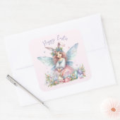 Sticker Carré Aquarelle Fleur de printemps de Pâques (Enveloppe)