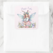 Sticker Carré Aquarelle Fleur de printemps de Pâques (Sac)