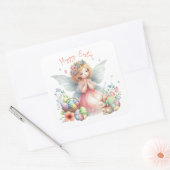 Sticker Carré Aquarelle Fleur de printemps de Pâques (Enveloppe)