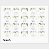 Sticker Carré Aquarelle Fleurs blanches Mariage de feuillage ver (Feuille)