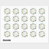 Sticker Carré Aquarelle Fleurs blanches Wreath Cross Baptism (Feuille)
