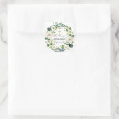 Sticker Carré Aquarelle Fleurs blanches Wreath Cross Baptism (Sac)