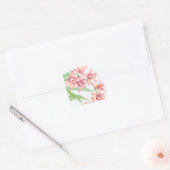 Sticker Carré Aquarelle Fleurs roses (Enveloppe)