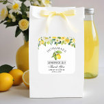Sticker Carré Aquarelle Floral Citron Limoncello Mariage<br><div class="desc">Elégante aquarelle Jaune Floral Lemon Vert Vert Écologique Maison Limoncello Mariage Stickers</div>