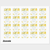 Sticker Carré Aquarelle Floral Lemons fait maison Limoncello (Feuille)