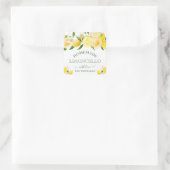 Sticker Carré Aquarelle Floral Lemons fait maison Limoncello (Sac)