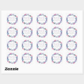 Sticker Carré Aquarelle Floral Wreath Communion Merci (Feuille)