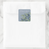 Sticker Carré Aquarelle Florale bleu foncé Mariage de script mod (Sac)