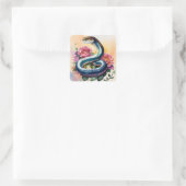 Sticker Carré Aquarelle florale de serpent (Sac)