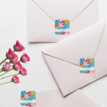 Aquarelle florale Fête des mariées Vintage Art déc