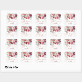 Sticker Carré Aquarelle florale floue Boho Peony Merci (Feuille)