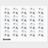 Sticker Carré Aquarelle florale marine bleu & or Graduation (Feuille)