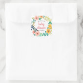 Sticker Carré Aquarelle Florale rose | BABY SHOWER (Sac)