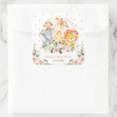 Sticker Carré Aquarelle Florale rose vif Jungle Animaux (Sac)