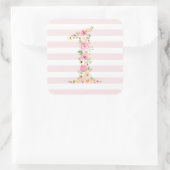 Sticker Carré Aquarelle Florale Un premier anniversaire (Sac)