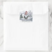 Sticker Carré Aquarelle Gnome (Sac)