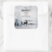 Sticker Carré Aquarelle gris renne Cuisine de Noël (Sac)