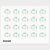Sticker Carré Aquarelle Hiver Vacances vertes (Feuille)