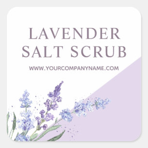 Sticker Carré Aquarelle Lavande Scruter Floral