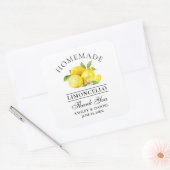 Sticker Carré Aquarelle Lemons Limoncello Mariage Merci (Enveloppe)