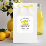 Sticker Carré Aquarelle Lemons Limoncello Mariage Merci<br><div class="desc">Stickers Merci Mariage Limoncello fabriqués maison citrons à l'aquarelle élégant</div>