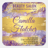 Sticker Carré Aquarelle Lilac délicate (Devant)