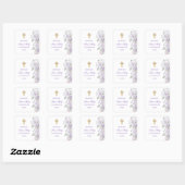 Sticker Carré Aquarelle Lilac Fleurs Première communion (Feuille)