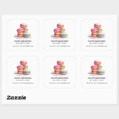 Sticker Carré Aquarelle Macarons Sweet Cake SITE (Feuille)