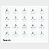 Sticker Carré Aquarelle Mariage bateau Merci favorise les autoco (Feuille)