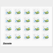 Sticker Carré Aquarelle Mariage citron Favoriser (Feuille)