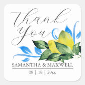 Sticker Carré Aquarelle Mariage citron Favoriser (Devant)